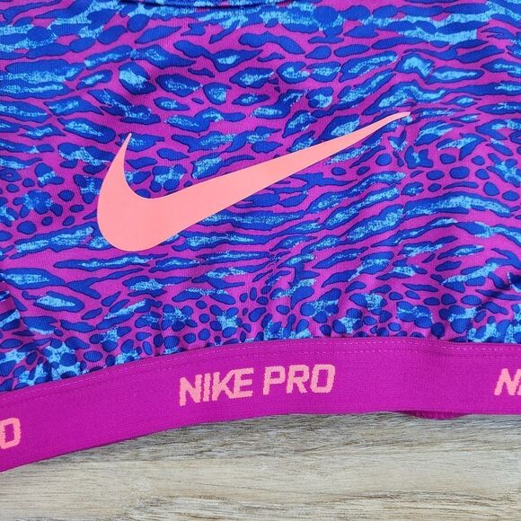 🔹️Nike Fuchsia Animal Print Racerback Sports Bra Youth XLarge - Picture 10 of 12